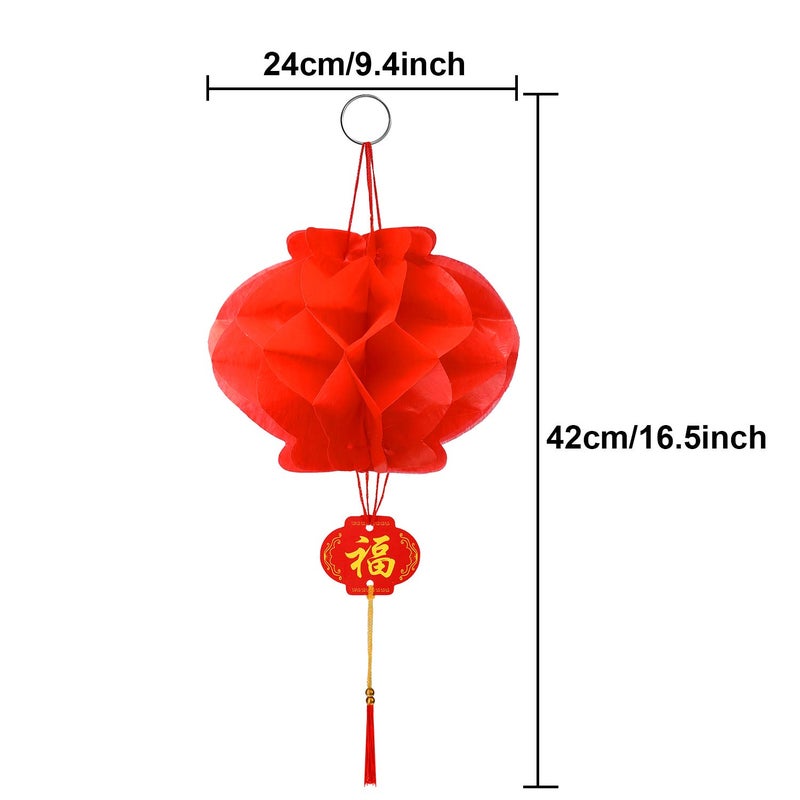 Pangda 30 Pieces Chinese Red Paper Lanterns 2026 Chinese New Year Decorations Hang Lantern Decor for Spring Festival - Image 4